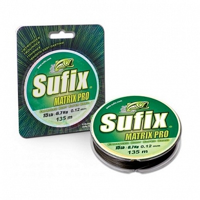Леска плетеная Sufux Matrix Pro зеленая 135м 0.18мм 13,5кг